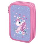 Пенал ПИФАГОР, 3 отделения, ламинированный картон, 19х11 см, "Dreamy unicorn", 270891