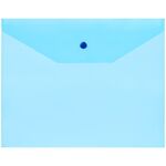 Папка-конверт на кнопке OfficeSpace А5 (190*240мм), 120мкм, пластик, полупрозрачная, синяя