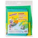 Набор для уроков труда ЮНЛАНДИЯ, клеенка ПВХ 40x69 см, фартук-накидка с рукавами, зеленый, 228357