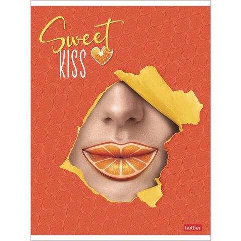 Тетрадь А5, 48 л., HATBER, скоба, клетка, матовая ламинация, 3D-лак, "Sweet kiss" (5 видов в спайке), 48Т5лолВ1