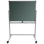 Доска для мела/магнитно-маркерная НА СТЕНДЕ 90х120 см, 2-сторонняя, зеленая/белая, BRAUBERG Premium, 236852