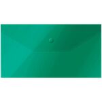 Папка-конверт на кнопке OfficeSpace С6, 150мкм, пластик, зеленая