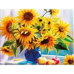 Картина стразами (алмазная мозаика) 30х40 см, ОСТРОВ СОКРОВИЩ "Подсолнухи", без подрамника, 662405