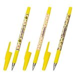 Ручка шариковая ЮНЛАНДИЯ "FLOWERS", синяя, SOFT TOUCH покрытие, узел 0,7 мм, линия письма 0,35 мм, 143732