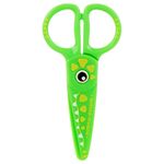 Ножницы детские пластиковые Мульти-Пульти "Приключения Енота, Крокодил" 12см, зеленый, трай-ми кард с европодвесом