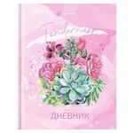 Дневник 5-11 класс 48 л., твердый, BRAUBERG, глянцевая ламинация, с подсказом, "Кактусы", 106628