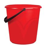 Ведро 8 л, без крышки, пластиковое, пищевое, с глянцевым узором, цвет красный, мерная шкала, LAIMA, 603892