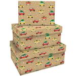 Набор прямоугольных коробок 3в1, MESHU "Celebration time", (19*12*7,5-15*10*5см)