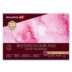 Планшет для акварели ХЛОПОК 30%, 300 г, 190х270 мм, склейка, 4 стороны, среднее зерно, 20 л., BRAUBERG ART, 113251