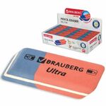 Ластик BRAUBERG "Ultra", 41х14х8 мм, красно-синий, натуральный каучук, 228708