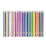 Карандаши цветные ПИФАГОР "СКАЗОЧНЫЙ ГОРОД", 24 цвета, черный пластик, заточенные, 181585