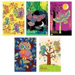 Блокнот А5, 40 л., гребень, ламинированный картон, клетка, Альт, "Совы", (3 вида), 3-40-024