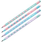 Карандаш ч/г Berlingo "Haze" HB, пластиковый, трехгранный, с выемками, заточен., с ластиком, PET-бокс