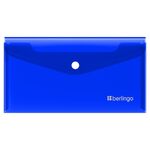 Папка-конверт на кнопке Berlingo "No Secret", С6, 200мкм, синяя
