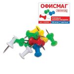 Силовые кнопки-гвоздики ОФИСМАГ, цветные, 50 шт., в картонной коробке., 222092