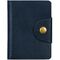Визитница карманная OfficeSpace на кнопке, 10*7см, 18 карманов, натуральная кожа, темно-синий