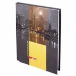 Блокнот МАЛЫЙ ФОРМАТ 110х147 мм А6, 80 л., ламинированная обложка, выборочный лак, клетка, BRAUBERG, "Ночной город", 123246