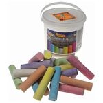 Мел цветной JOVI (Испания), набор 20 шт., для рисования на асфальте, круглый, пластиковое ведро, 1130