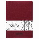 Тетрадь 48 л. в клетку обложка гладкий кожзам, сшивка, A5 (147х210мм), БОРДОВЫЙ, BRAUBERG VIVA, 403891
