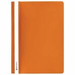 Скоросшиватель пластиковый BRAUBERG, А4, 130/180 мкм, оранжевый, 228673