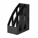 Лоток вертикальный для бумаг КОМПЛЕКТ 2 шт., BRAUBERG "Modern", 245х75х320 мм, черный, 238028