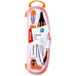 Готовальня Berlingo "Optimum", 5 предметов, циркуль 135мм, пластиковый футляр, оранжевый