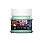 Паста с блестками на водной основе "Pentart", мелкое зерно, цвет зеленый светлый в банке 50мл