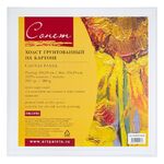 Холст грунтованный на картоне "Сонет", акриловый грунт, 30х30 см, 280 г/м2, 100% хлопок, мелкое зерно