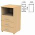 Тумба приставная "Канц", 400х450х750 мм, 3 ящика, полка, цвет бук невский, ТК31.10