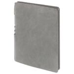 Тетрадь А5 (175х215 мм), BRAUBERG "NEBRASKA", 96 л., под кожу, клетка, серый, 113415