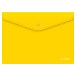 Папка-конверт на кнопке Berlingo "City Style", А4, 200мкм, непрозрачная, желтая
