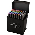 Маркеры для скетчинга двусторонние, НАБОР 48 шт., текстильный чехол, BRAUBERG, 152231