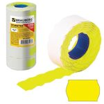 Этикет-лента 26х16 мм, волна, желтая, комплект 5 рулонов по 800 шт., BRAUBERG, 123581