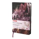 Ежедневник недатированный B6 (127х186 мм), BRAUBERG VISTA, под кожу, твердый, срез фольга, 136 л., "Flowers", 112109