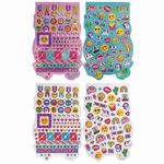 Альбом со сверкающими наклейками "Смайлики", 4 листа, более 250 шт., склейка, ЮНЛАНДИЯ, 662699