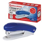 Степлер №10 BRAUBERG "Original", до 12 листов, с антистеплером, синий, 222530