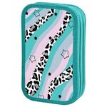 Пенал ЮНЛАНДИЯ, 2 отделения, ламинированный картон, блестки, 19х11 см, "Trendsetter", 271537