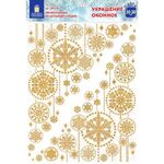 Украшение для окон и стекла ЗОЛОТАЯ СКАЗКА "Узоры из золотых снежинок 4", 30х38 см, ПВХ, 591230