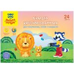 Набор крепированной бумаги Мульти-Пульти, А4, 32г/м2, 24л., 24цв., ассорти, на склейке