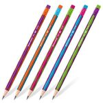 Карандаш чернографитный BRAUBERG "MIX", 1 шт., HB, с ластиком, корпус ассорти, 181760