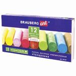 Пастель масляная художественная BRAUBERG ART CLASSIC, УТОЛЩЕННАЯ, 12 цветов, круглое сечение, 181450