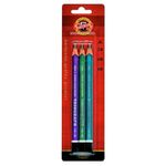 Набор карандашей чернографитных Jumbo TRIOGRAPH "KOH-I-NOOR" 1835, 2B-6B, блистер, 3шт