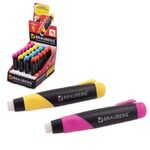 Ластик выдвижной BRAUBERG "Blaster", 112х21х24мм, белый, пластиковый держатель ассорти, 223593