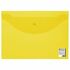 Папка-конверт с кнопкой BRAUBERG, А4, до 100 листов, прозрачная, желтая, 0,15 мм, 228670