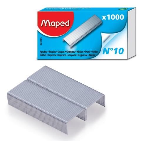 Скобы для степлера №10, 1000 штук, MAPED (Франция), до 20 листов, 324105