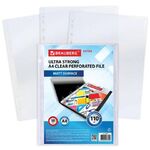 Папки-файлы перфорированные А4 BRAUBERG "EXTRA 1100", КОМПЛЕКТ 50 шт., матовые, ПЛОТНЫЕ, 110 мкм, 229673