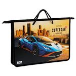 Папка с ручками А4 ArtSpace "Supercar", пластик, на молнии, 45мм