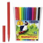 Фломастеры 12 ЦВЕТОВ CENTROPEN "Пингвины", смываемые, вентилируемый колпачок, 7790/12ET, 7 7790 1286