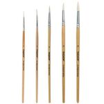 Кисти ПИФАГОР, набор 5 шт. (КОЗА: круглые № 1, 2, 3, 4, 5), блистер с европодвесом, 200887