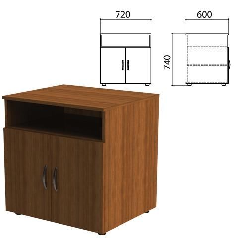 Тумба приставная "Эко", 720х600х740 мм, 2 двери, полка, орех, 400994-19